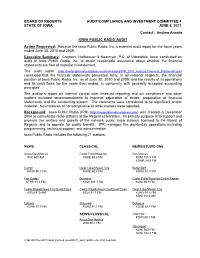 BOARD of REGENTS AUDIT/COMPLIANCE and INVESTMENT COMMITTEE 4 STATE of IOWA JUNE 8, 2011 Contact: Andrea Anania IOWA PUBLIC RADI