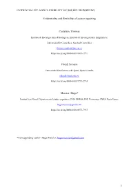 EVIDENTIALITY and FLEXIBILITY of SOURCE REPORTING 1 Evidentiality and Flexibility of Source Reporting Castelain, Thomas Floyd, S