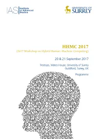 HHMC 2017 (2017 Workshop on Hybrid Human-Machine Computing)