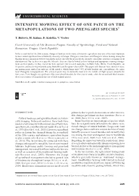 Intensive Mowing Effect of One Patch on the Metapopulations of Two Phengaris Species*