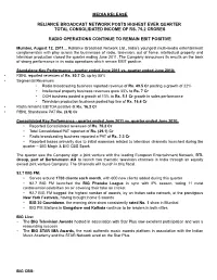 Media Release Reliance Broadcast Network Posts