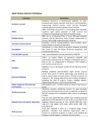 Open Access Journals Databases