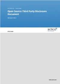 Open Source Third Party Disclosure Document