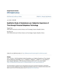 Qualitative Study of Smartphone Use: Subjective Experience of Time Through Personal Ubiquitous Technology
