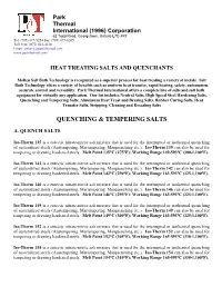 Quenching & Tempering Salts