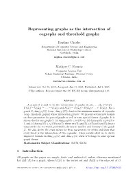Representing Graphs As the Intersection of Cographs and Threshold Graphs