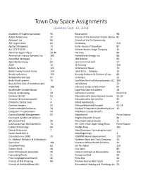 Town Day Space Assignments Updated Sept