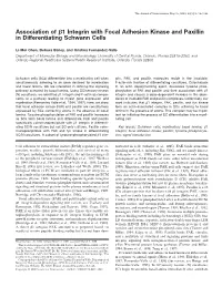 Association of Β1 Integrin with Focal Adhesion Kinase and Paxillin In