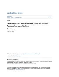 Chief Judges: the Limits of Attitudinal Theory and Possible Paradox of Managerial Judging