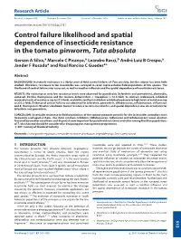 Control Failure Likelihood and Spatial Dependence of Insecticide