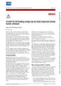 Covid-19: US Testing Ramps up As Early Response Draws Harsh Criticism