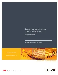 Evaluation of the Alternative Suspension Program