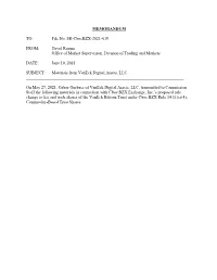 MEMORANDUM TO: File No. SR-Cboebzx-2021-019 FROM
