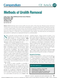 Methods of Urolith Removal