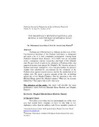 “THE DISCREPANCY BETWEEN PASHTUN's and MUGHAL's and the ROLE of KHUSHAL KHAN KHATTAK” Abstract