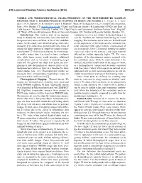 Visible and Thermophysical Characteristics of the Best-Preserved Martian Craters, Part 2: Thermophysical Mapping of Resen and Noord