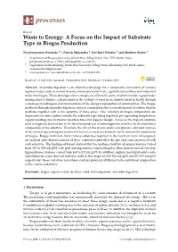 A Focus on the Impact of Substrate Type in Biogas Production