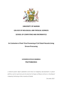 An Evaluation of Real-Time Processing of Call Detail Records Using Stream Processing