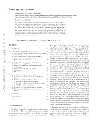 Arxiv:1704.03735V5 [Quant-Ph] 18 Jan 2018 Blurring of the Crystalline Structure