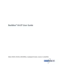 Backbox User Guide