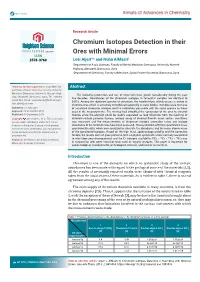 Chromium Isotopes Detection in Their Ores with Minimal Errors
