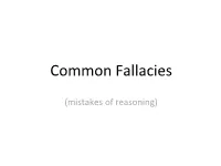 Common Reasoning Mistakes