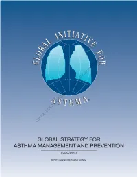 Global Strategy for Asthma Management and Prevention, 2019. Available From