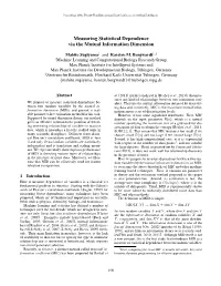 Measuring Statistical Dependence Via the Mutual Information Dimension