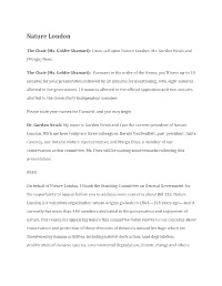 Transcript of Nature London's Input