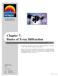 Chapter 7: Basics of X-Ray Diffraction