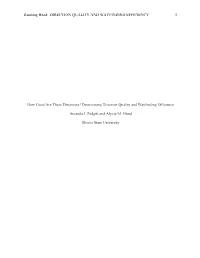 DIRECTION QUALITY and WAYFINDING EFFICIENCY 1 How