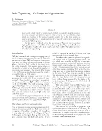 Indic Typesetting – Challenges and Opportunities