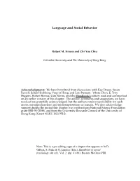 Language and Social Behavior