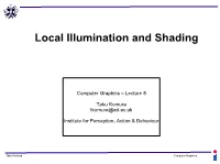 Local Illumination and Shading
