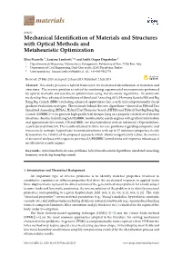Mechanical Identification of Materials and Structures with Optical Methods