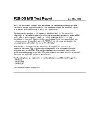 P2B-DS M/B Test Report May 11Th, 1998