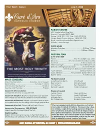 Parish Center Mass Schedule