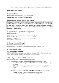 Prescribing Information 1. Generic Name Paracetamol and Mefenamic