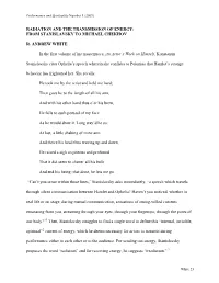 Radiation and the Transmission of Energy: from Stanislavsky to Michael Chekhov