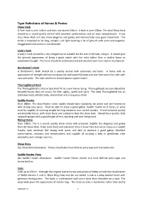 Type Definitions of Horses & Ponies