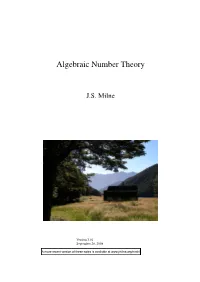 Algebraic Number Theory