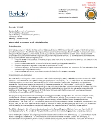 Clark Kerr Campus Sports Facility Improvements Project