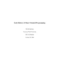 Early History of Object Oriented Programming