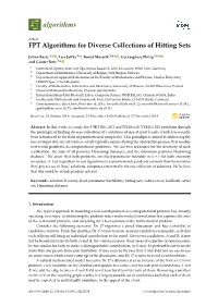 FPT Algorithms for Diverse Collections of Hitting Sets