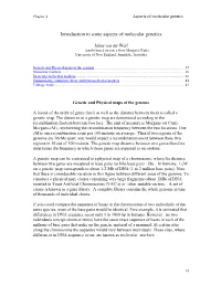 Introduction to Some Aspects of Molecular Genetics
