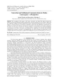 Nonverbal and Subliminal Communications in Media Convergence: a Perspective