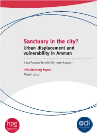 Sanctuary in the City? Urban Displacement and Vulnerability in Amman