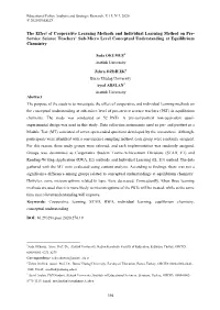 The Effect of Cooperative Learning Methods and Individual