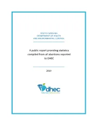 A Public Report Providing Statistics Compiled from All Abortions Reported