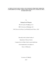 Alternatives to Relational Databases in Precision Medicine: Comparison of Nosql Approaches for Big Data Storage Using Supercomputers